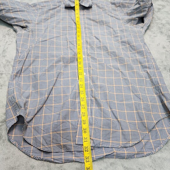 J. McLaughlin Men's Blue / Orange Multi Color Plaid Button Down Size M - Picture 8 of 14